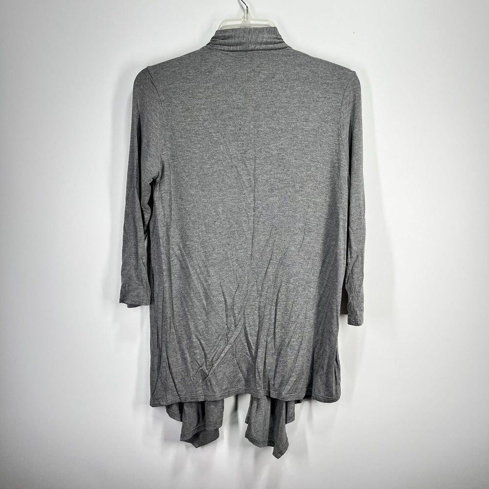 Nerium Womens Open Cardigan Size M Gray Bling Logo Sweater 3/4 Sleeve Jeff Olson - Picture 6 of 11